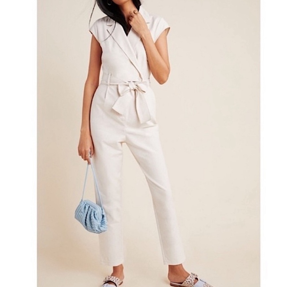 Anthropologie. Eliza Jumpsuit. Ivory / off white.